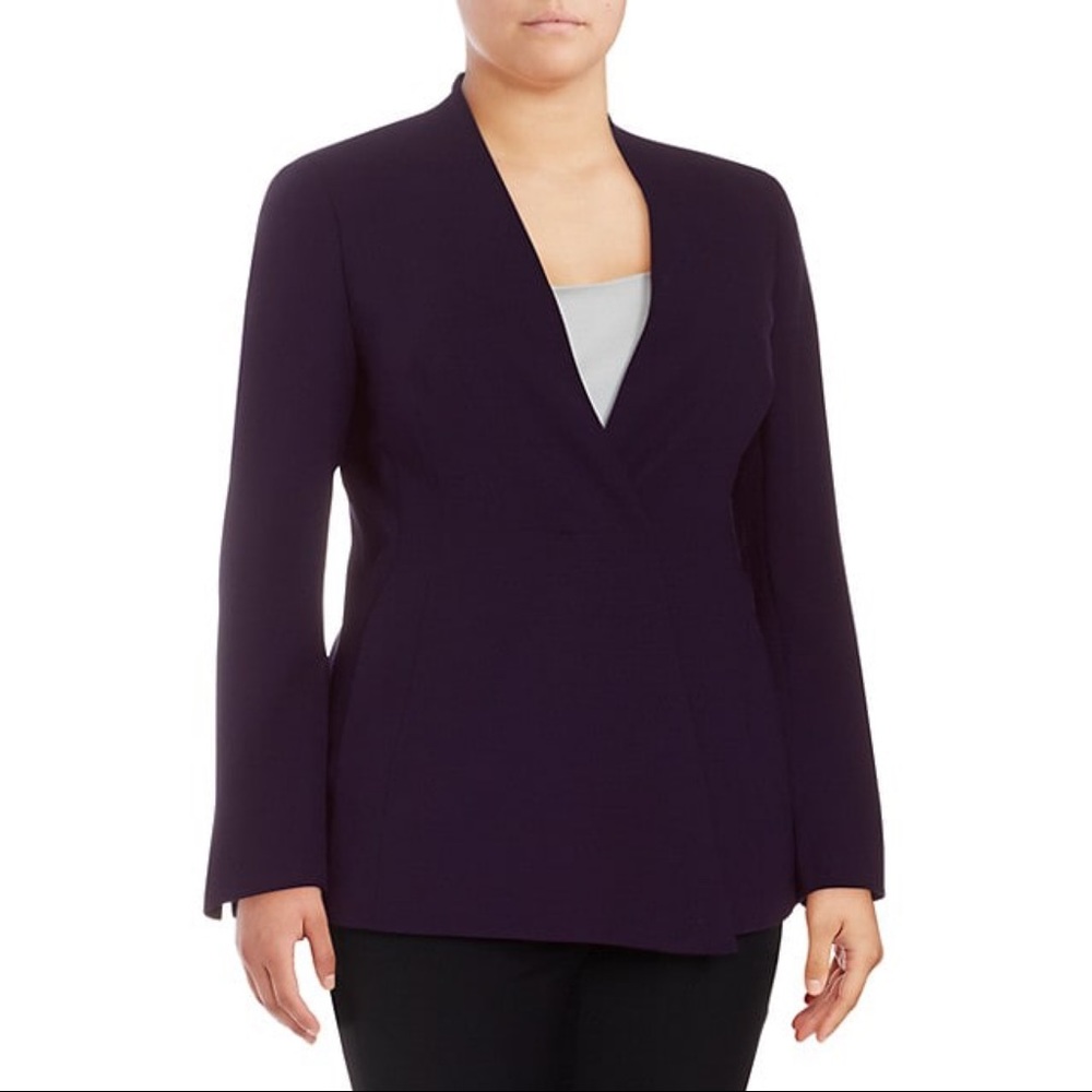 Akris Women's Purple Wool Bellezza V Neck Jacket
